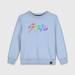 Свитшот хлопковый детский STRAY KIDS АВТОГРАФЫ, цвет: мягкое небо