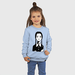 Свитшот хлопковый детский Wednesday Addams, цвет: мягкое небо — фото 2