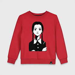 Свитшот хлопковый детский Wednesday Addams, цвет: красный