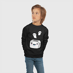 Свитшот хлопковый детский Позитивный тостер, цвет: черный — фото 2