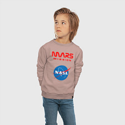 Свитшот хлопковый детский Nasa Mars mission, цвет: пыльно-розовый — фото 2