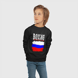 Свитшот хлопковый детский Бокс Россия, цвет: черный — фото 2