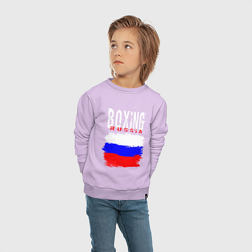 Детский свитшот Бокс Россия / Лаванда – фото 4