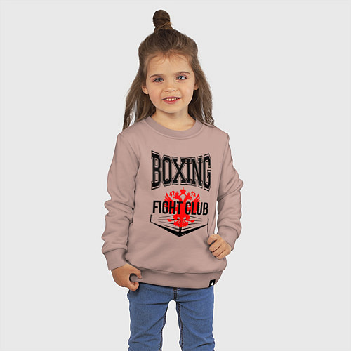 Детский свитшот Boxing fight club Russia / Пыльно-розовый – фото 3