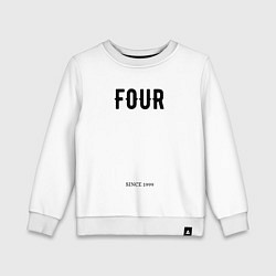 Свитшот хлопковый детский FOUR, цвет: белый