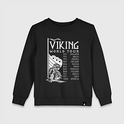 Свитшот хлопковый детский Viking world tour, цвет: черный