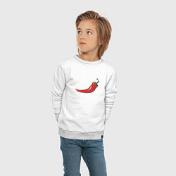Свитшот хлопковый детский Перец Чили, цвет: белый — фото 2