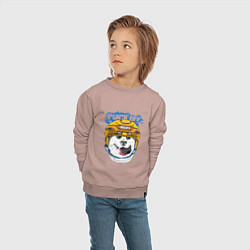 Свитшот хлопковый детский Hockey Dog, цвет: пыльно-розовый — фото 2