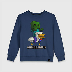 Свитшот хлопковый детский MINECRAFT, цвет: тёмно-синий