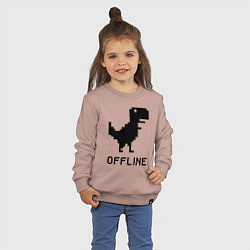 Свитшот хлопковый детский Offline, цвет: пыльно-розовый — фото 2