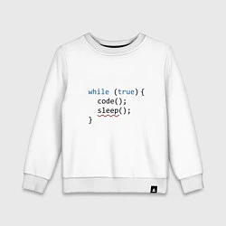 Свитшот хлопковый детский Code - sleep, цвет: белый