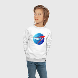 Свитшот хлопковый детский NASA Pixel, цвет: белый — фото 2