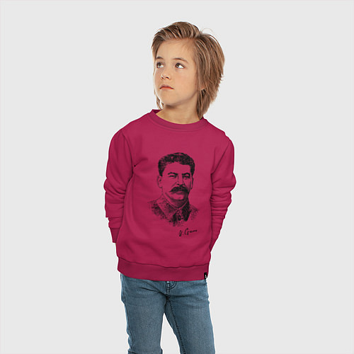 Детский свитшот Товарищ Сталин / Маджента – фото 4