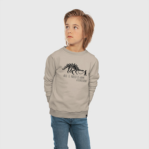Детский свитшот All a need is dinosaur / Миндальный – фото 4
