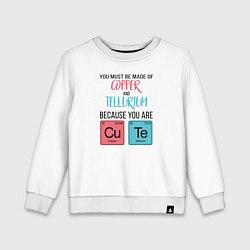 Свитшот хлопковый детский Copper and Tellurium, цвет: белый
