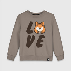 Свитшот хлопковый детский Love Corgi, цвет: утренний латте