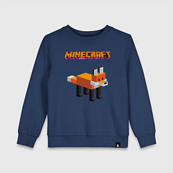 Свитшот хлопковый детский Minecraft - лиса, цвет: тёмно-синий