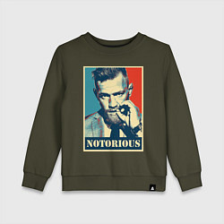 Свитшот хлопковый детский Notorious, цвет: хаки