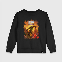 Свитшот хлопковый детский DOOM, цвет: черный