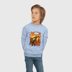 Свитшот хлопковый детский DOOM, цвет: мягкое небо — фото 2