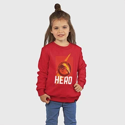 Свитшот хлопковый детский HERO, цвет: красный — фото 2