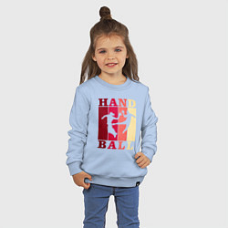 Свитшот хлопковый детский Handball, цвет: мягкое небо — фото 2