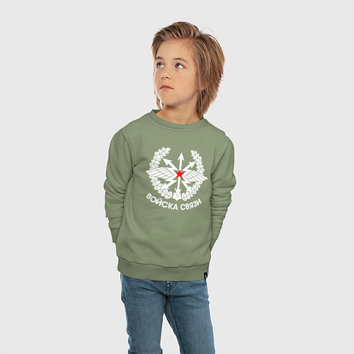 Детский свитшот Войска связи / Авокадо – фото 4