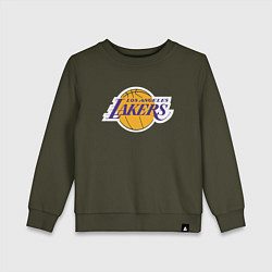 Свитшот хлопковый детский LA LAKERS, цвет: хаки