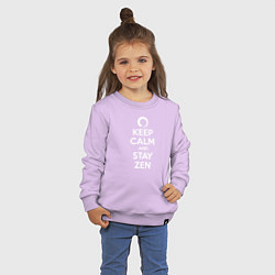 Свитшот хлопковый детский Keep calm & stay Zen, цвет: лаванда — фото 2