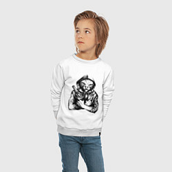 Свитшот хлопковый детский Кот гангстер, цвет: белый — фото 2