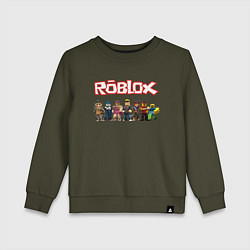 Свитшот хлопковый детский ROBLOX, цвет: хаки