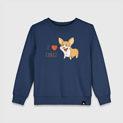 Детский свитшот I LOVE CORGI