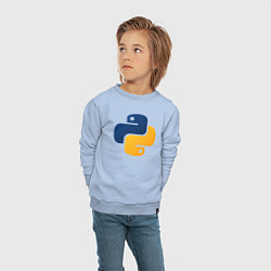 Свитшот хлопковый детский Python, цвет: мягкое небо — фото 2