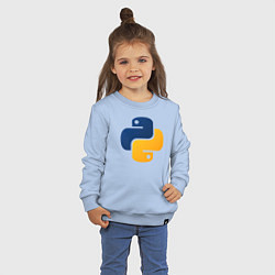 Свитшот хлопковый детский Python, цвет: мягкое небо — фото 2