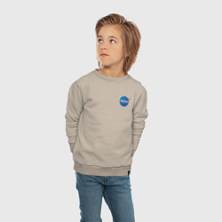 Свитшот хлопковый детский NASA, цвет: миндальный — фото 2