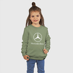 Свитшот хлопковый детский MERCEDES, цвет: авокадо — фото 2