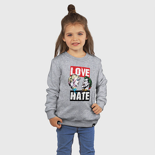 Детский свитшот Love Hate / Меланж – фото 3