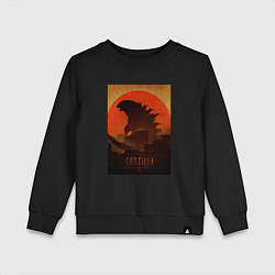 Детский свитшот Godzilla and red sun