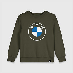 Свитшот хлопковый детский BMW LOGO 2020, цвет: хаки