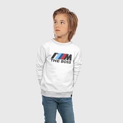 Свитшот хлопковый детский BMW THE BOSS, цвет: белый — фото 2