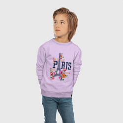 Свитшот хлопковый детский Париж, цвет: лаванда — фото 2