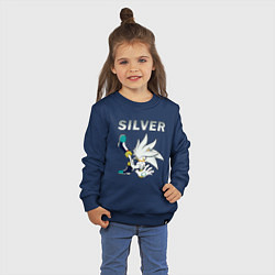 Свитшот хлопковый детский SONIC Silver, цвет: тёмно-синий — фото 2