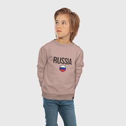 Свитшот хлопковый детский Россия, цвет: пыльно-розовый — фото 2