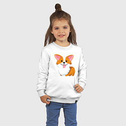 Свитшот хлопковый детский Милый корги, цвет: белый — фото 2
