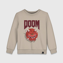 Свитшот хлопковый детский DOOM, цвет: миндальный
