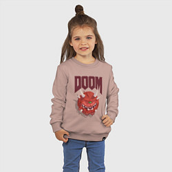 Свитшот хлопковый детский DOOM, цвет: пыльно-розовый — фото 2
