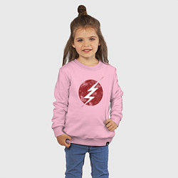 Свитшот хлопковый детский The Flash logo, цвет: светло-розовый — фото 2