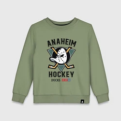 Свитшот хлопковый детский ANAHEIM DUCKS, цвет: авокадо