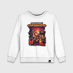 Свитшот хлопковый детский Minecraft Dungeons, цвет: белый