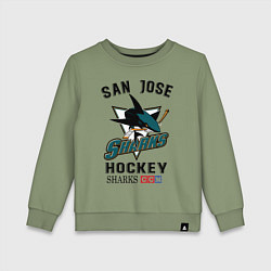 Свитшот хлопковый детский SAN JOSE SHARKS, цвет: авокадо